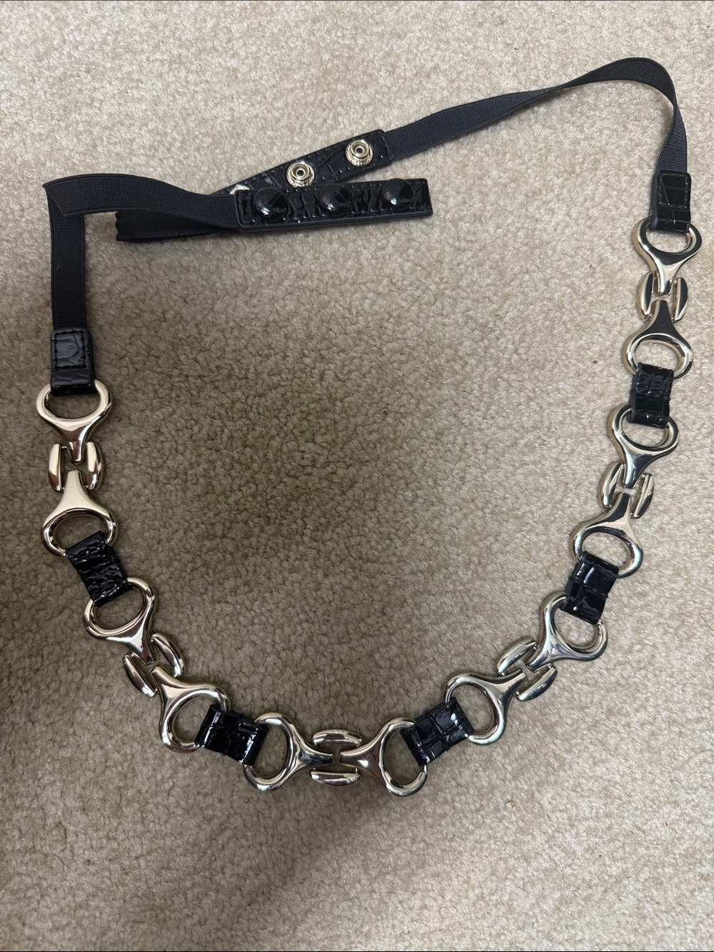 White House Black Market Black Belt with Gold Links - Picture 5 of 5